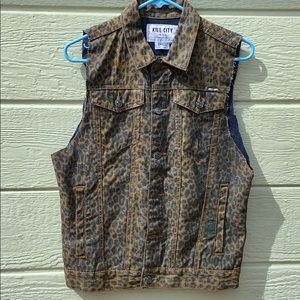 Leopard Denim Vest by Kill City